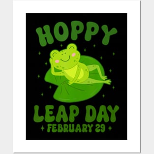 Funny Frog Hoppy Leap Day February 29 Birthday Leap Year Posters and Art